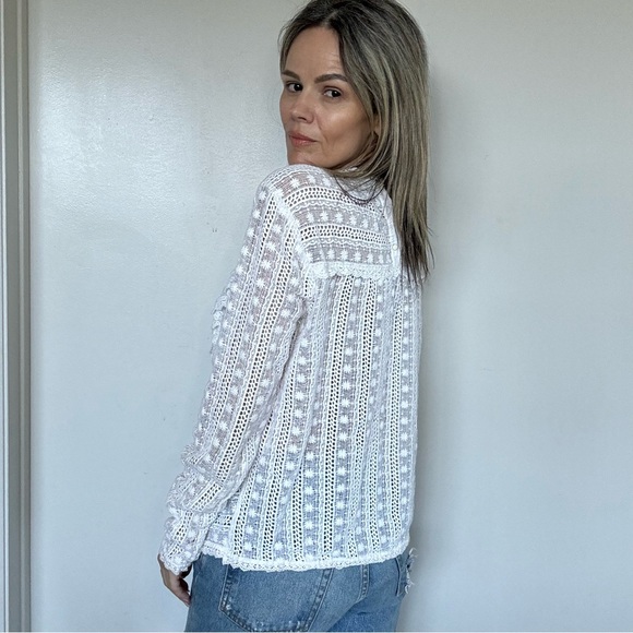 Sezane Madeleine Lace Blouse White - Picture 10 of 16